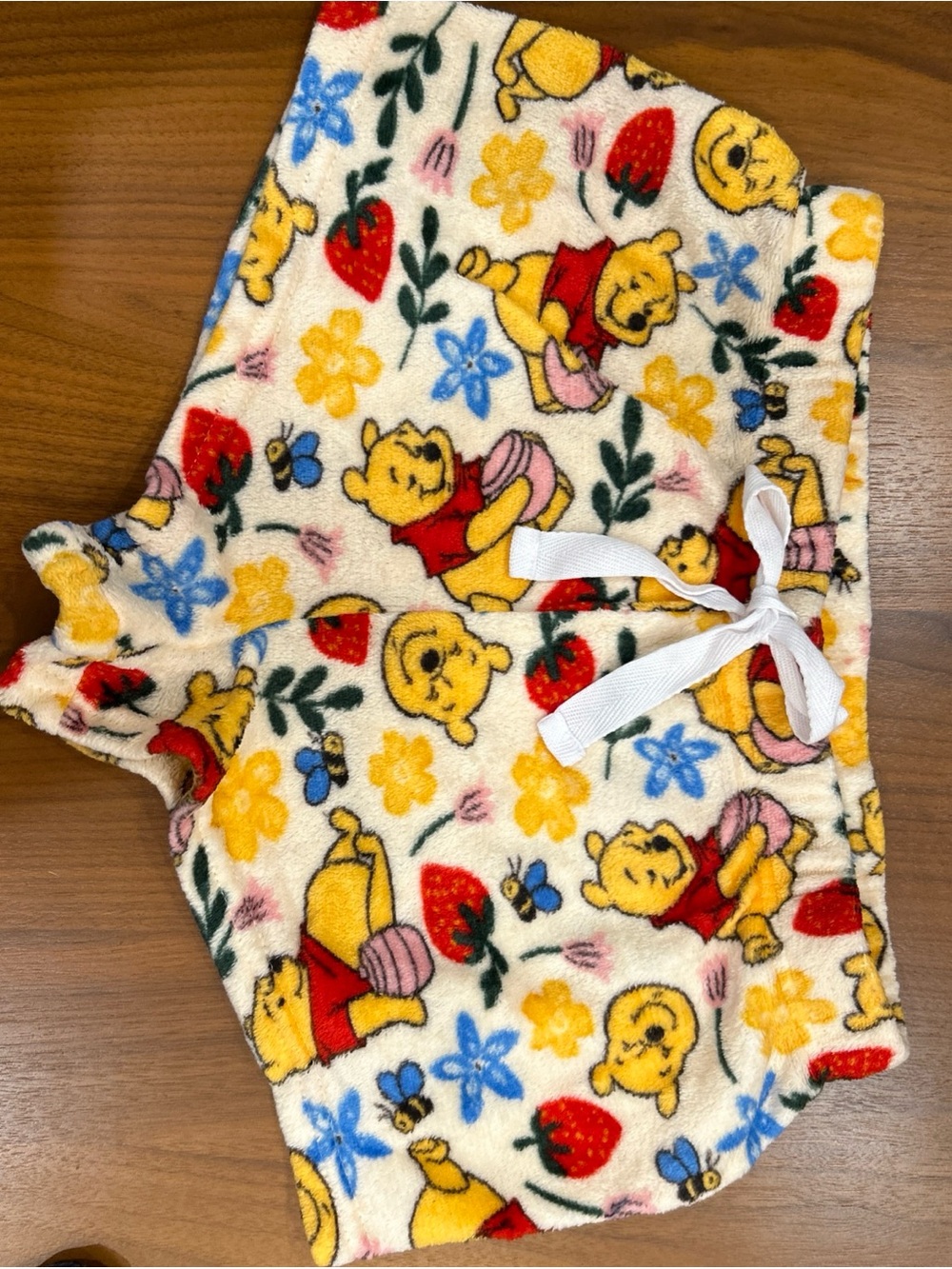 Winnie the Pooh Kids Fleece Pajama Shorts - Cream Floral Print